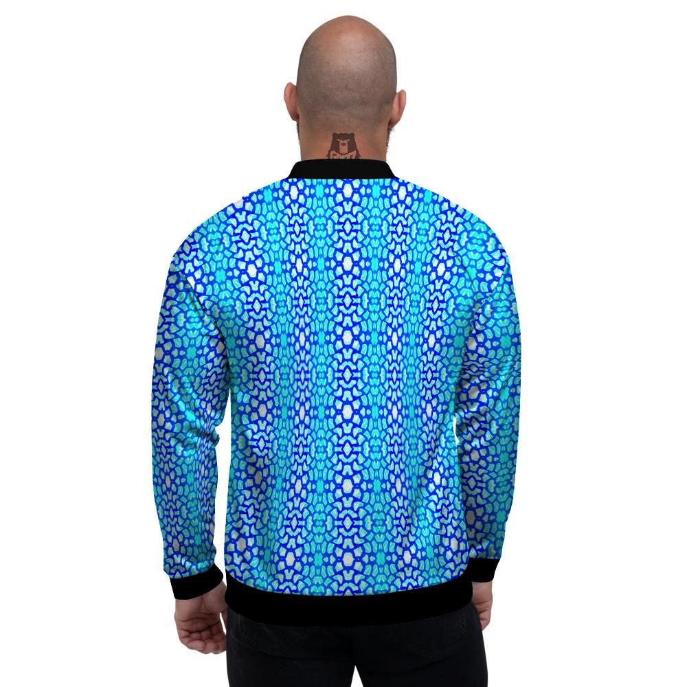 Giraffe Turquoise Print Pattern Men's Bomber Jacket-grizzshop