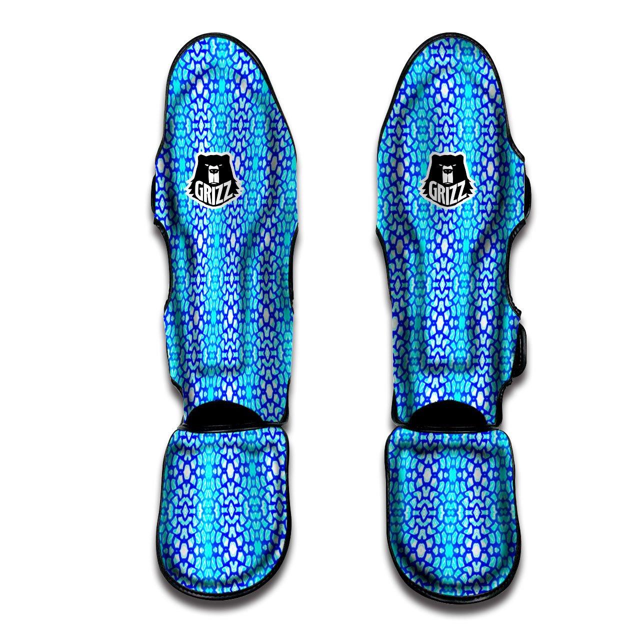 Giraffe Turquoise Print Pattern Muay Thai Shin Guards-grizzshop