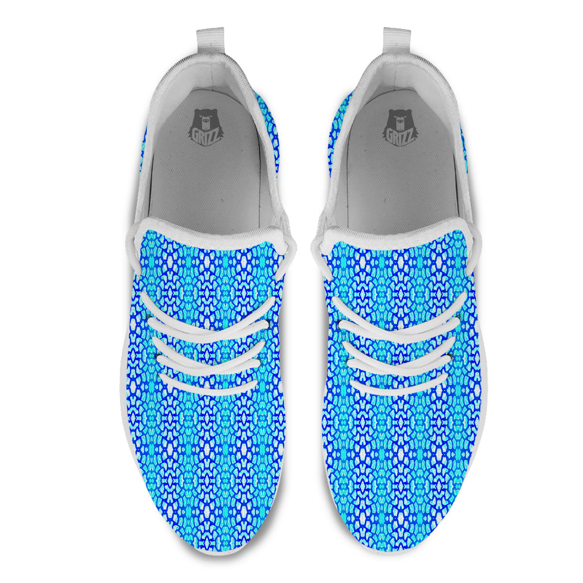 Giraffe Turquoise Print Pattern White Athletic Shoes-grizzshop