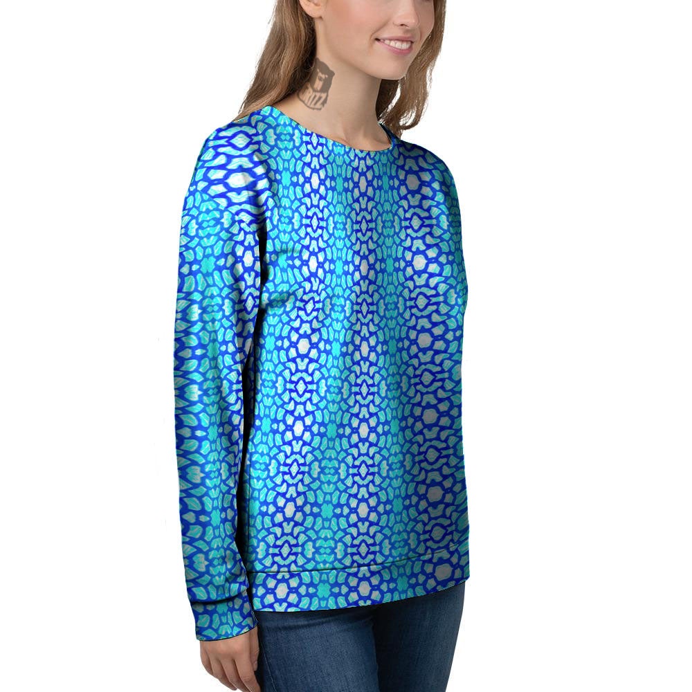 Giraffe Turquoise Print Pattern Women's Sweatshirt-grizzshop