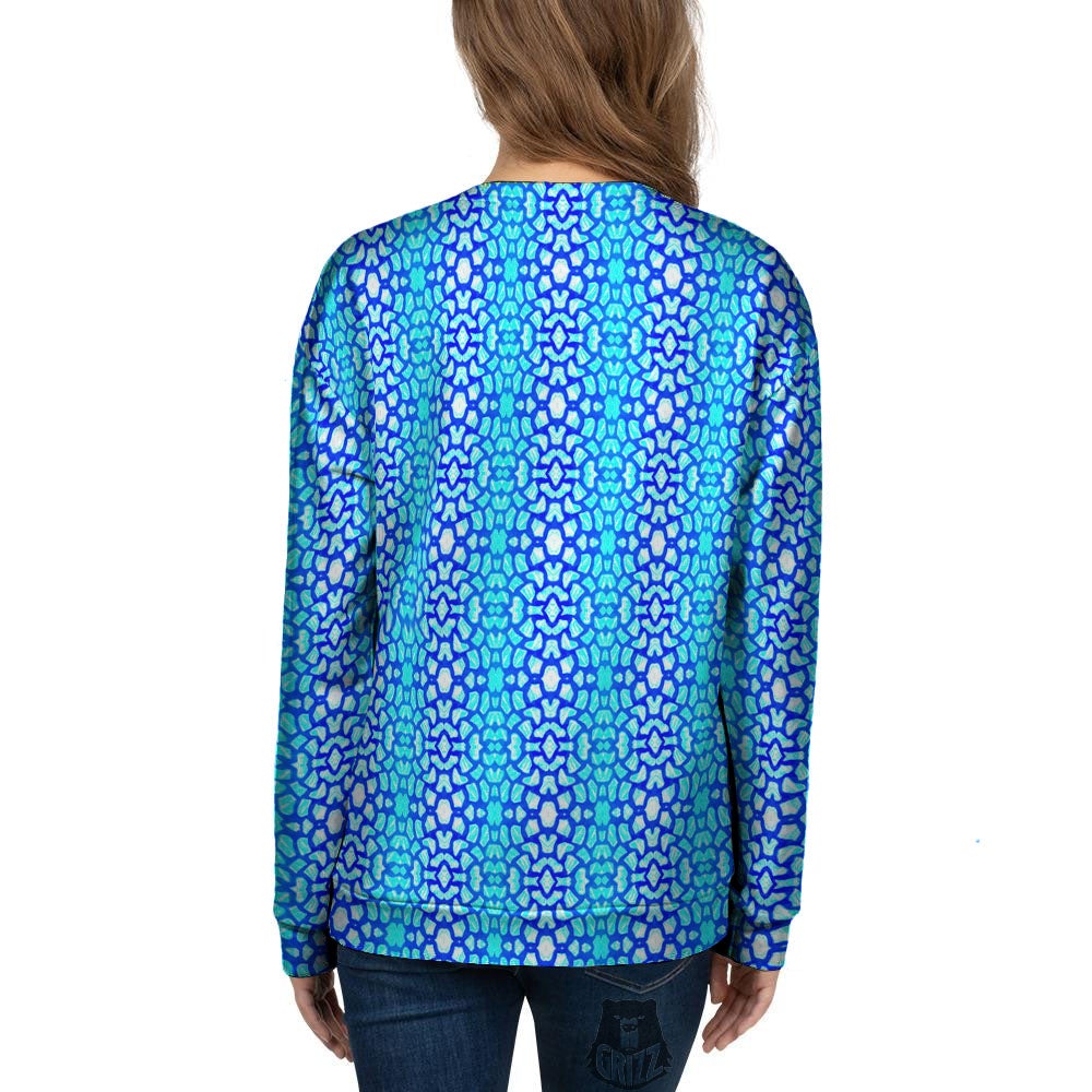 Giraffe Turquoise Print Pattern Women's Sweatshirt-grizzshop