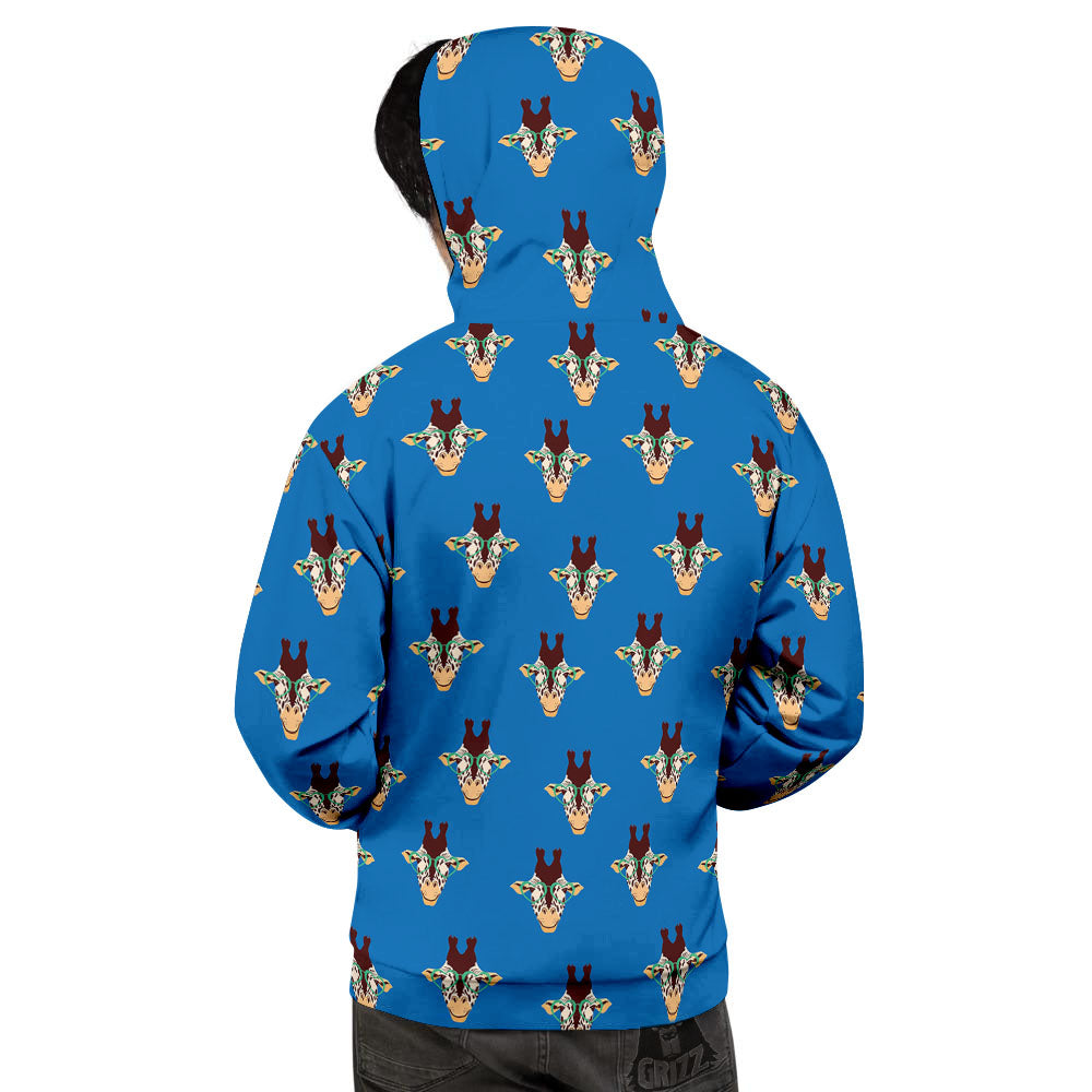 Giraffe With Glasses Print Pattern Men's Hoodie-grizzshop