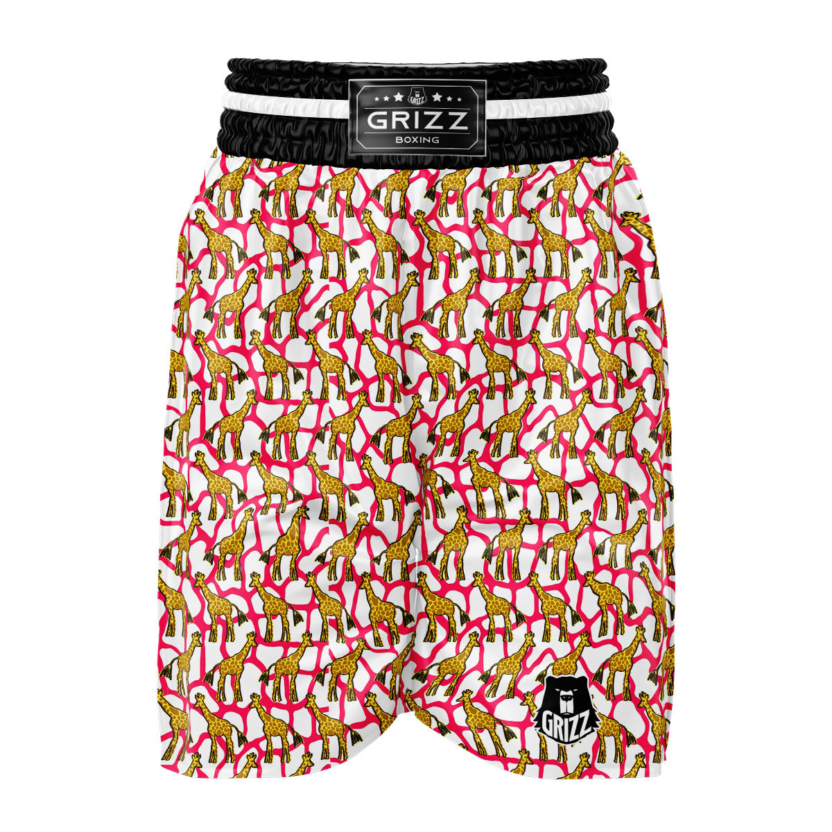 Giraffe Yellow And Pink Print Pattern Boxing Shorts-grizzshop