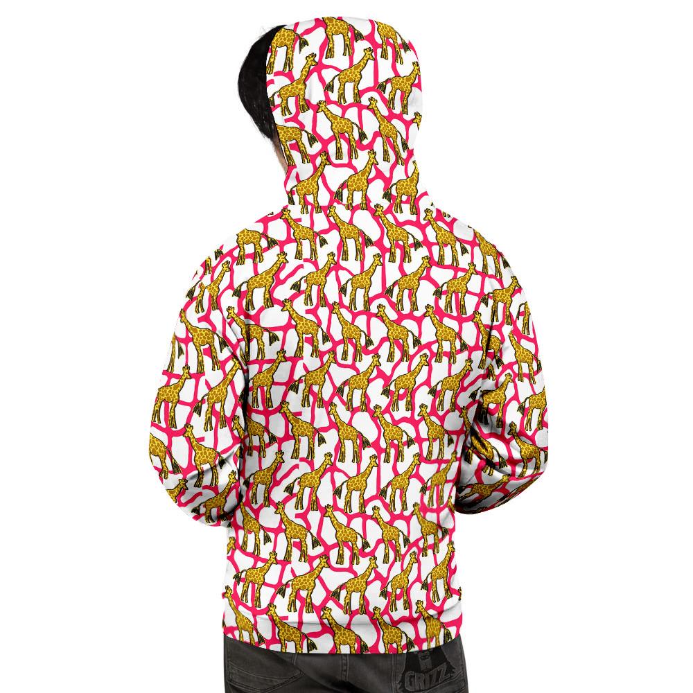 Giraffe Yellow And Pink Print Pattern Men's Hoodie-grizzshop