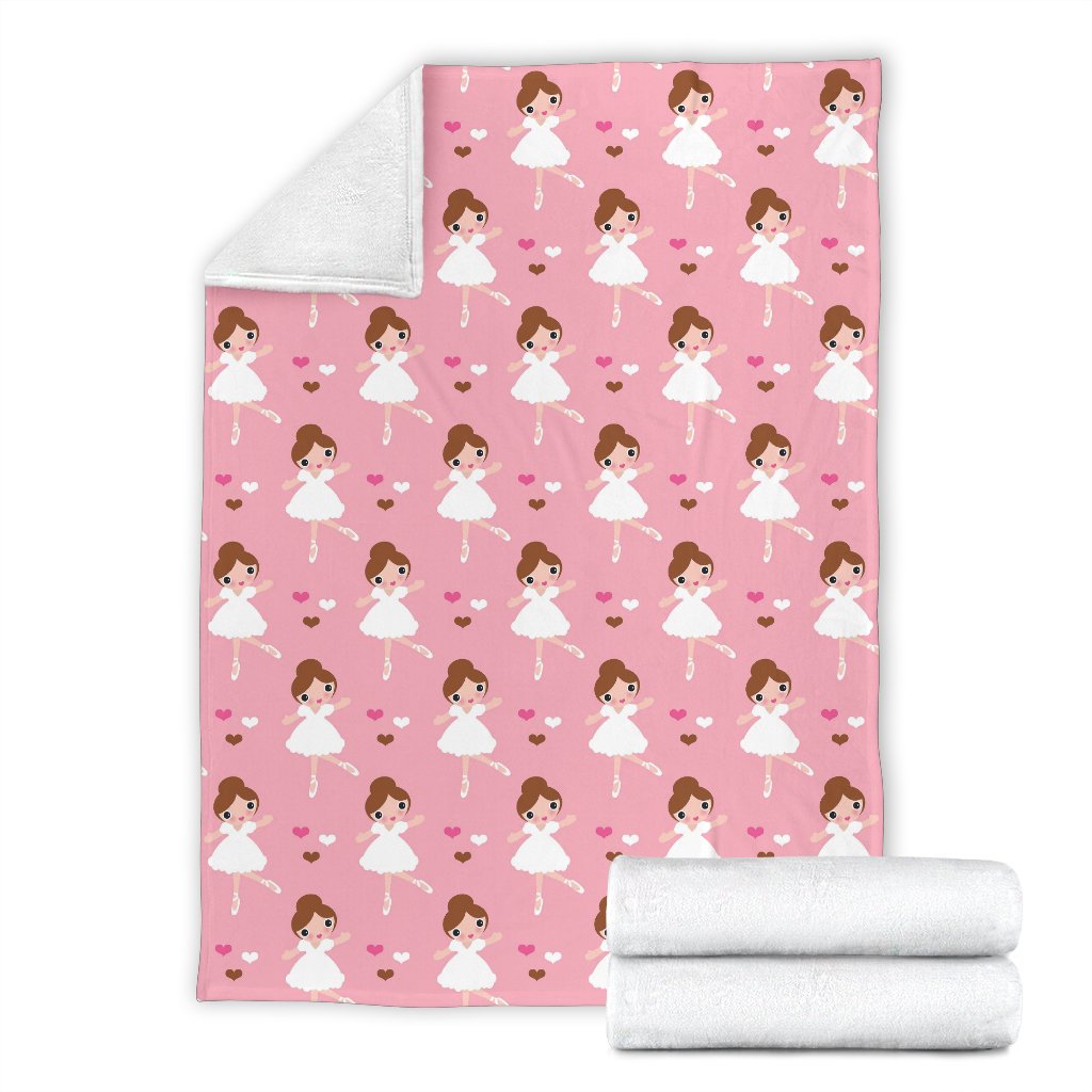 Girl Ballet Pattern Print Blanket-grizzshop
