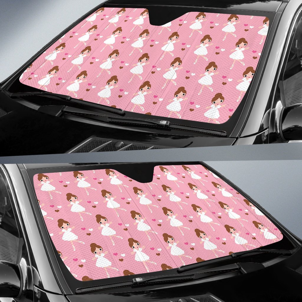 Girl Ballet Pattern Print Car Sun Shade-grizzshop