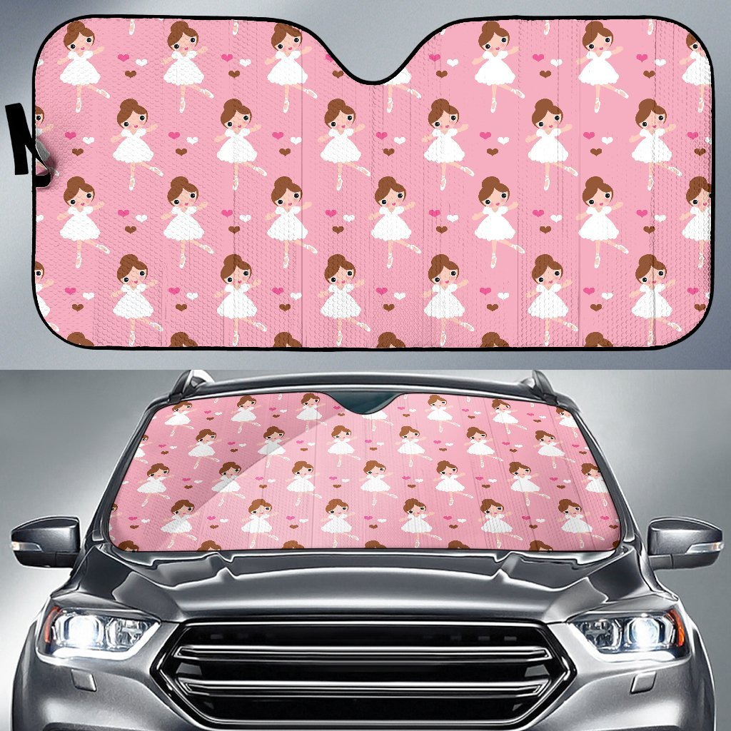 Girl Ballet Pattern Print Car Sun Shade-grizzshop