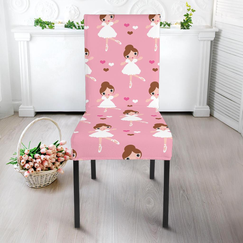 Girl Ballet Pattern Print Chair Cover-grizzshop