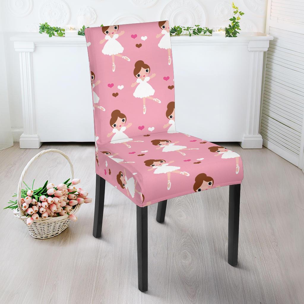 Girl Ballet Pattern Print Chair Cover-grizzshop