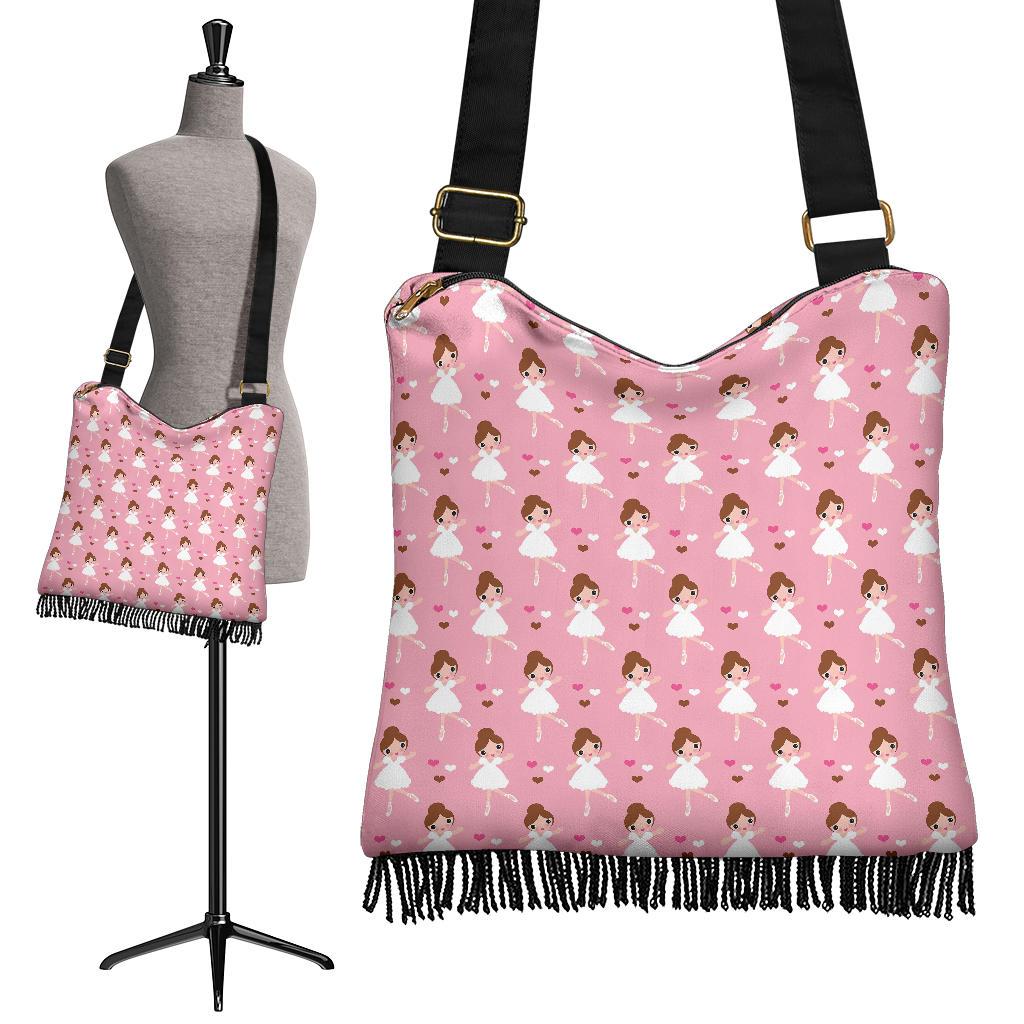 Girl Ballet Pattern Print Crossbody Bags-grizzshop