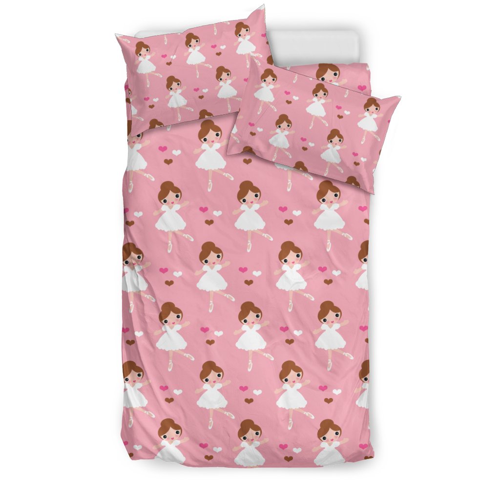 Girl Ballet Pattern Print Duvet Cover Bedding Set-grizzshop