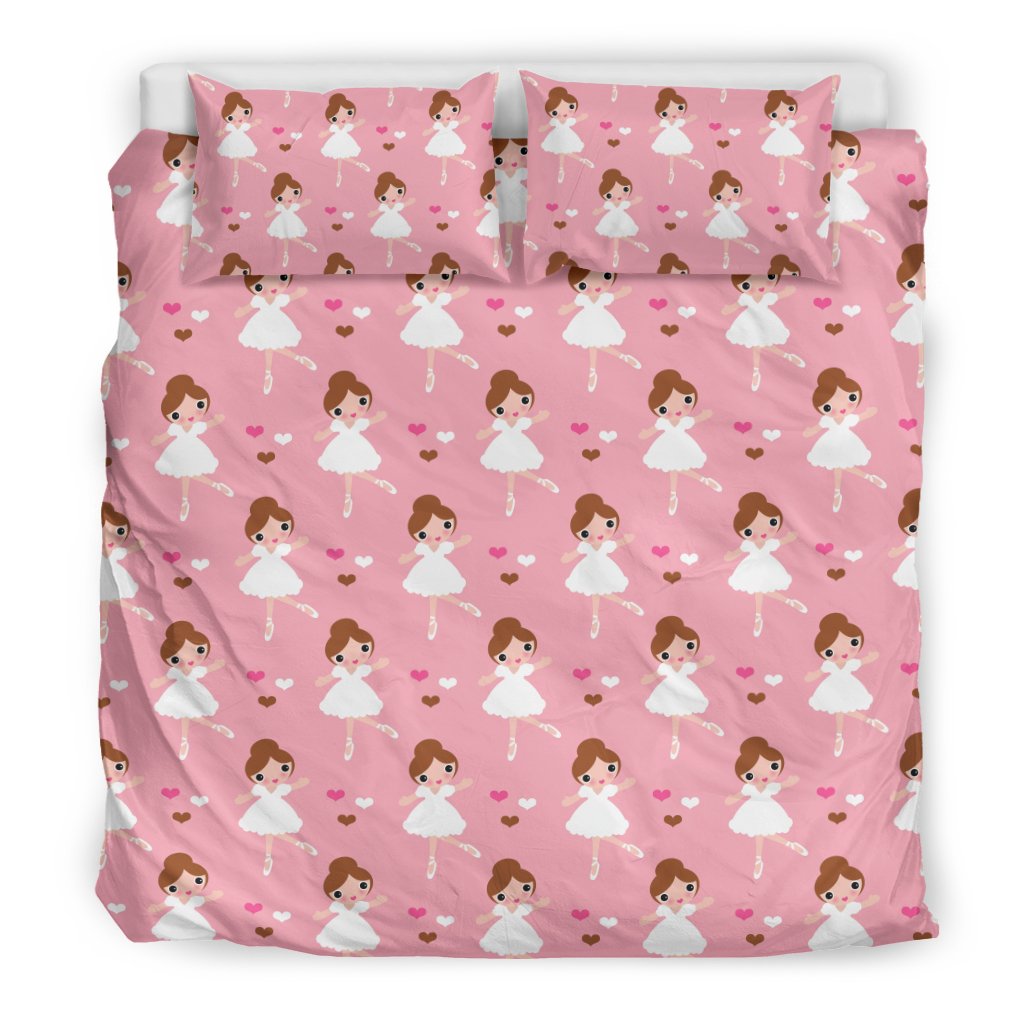 Girl Ballet Pattern Print Duvet Cover Bedding Set-grizzshop