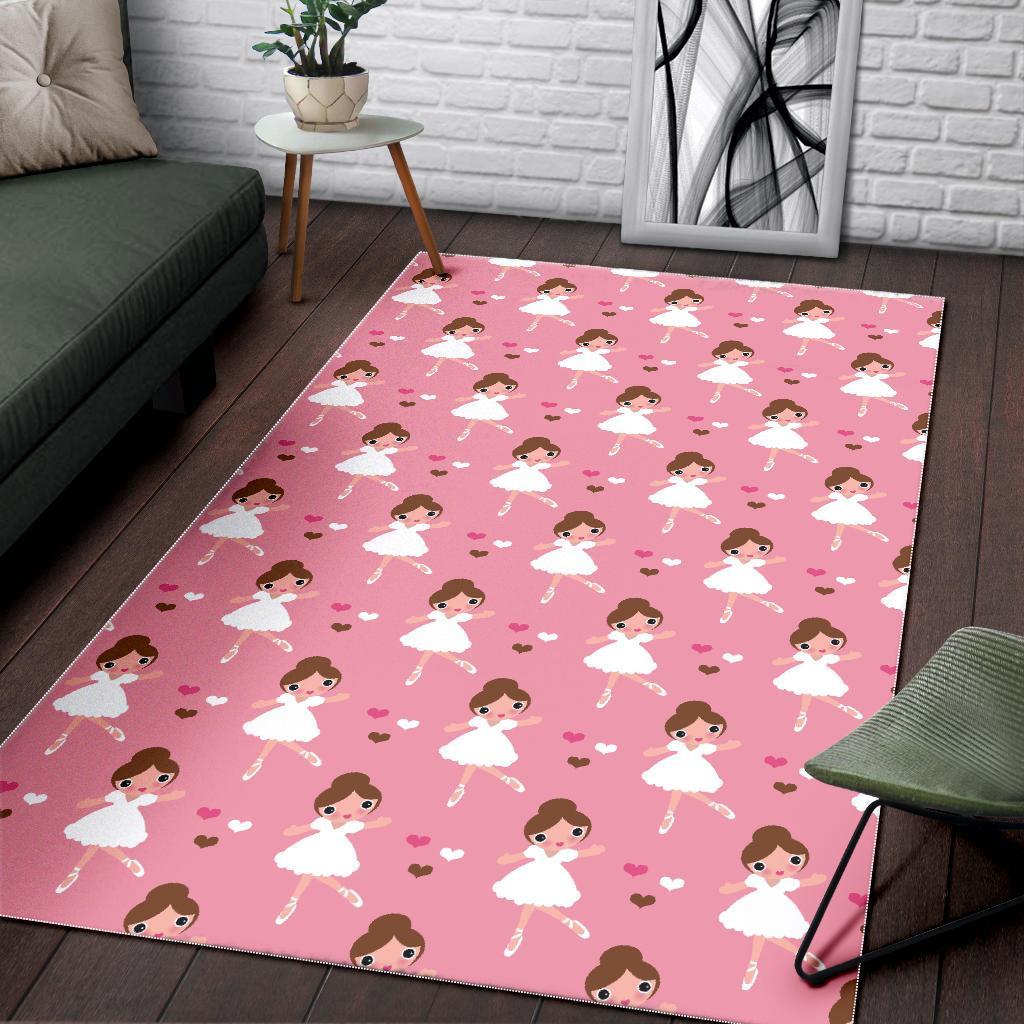 Girl Ballet Pattern Print Floor Mat-grizzshop