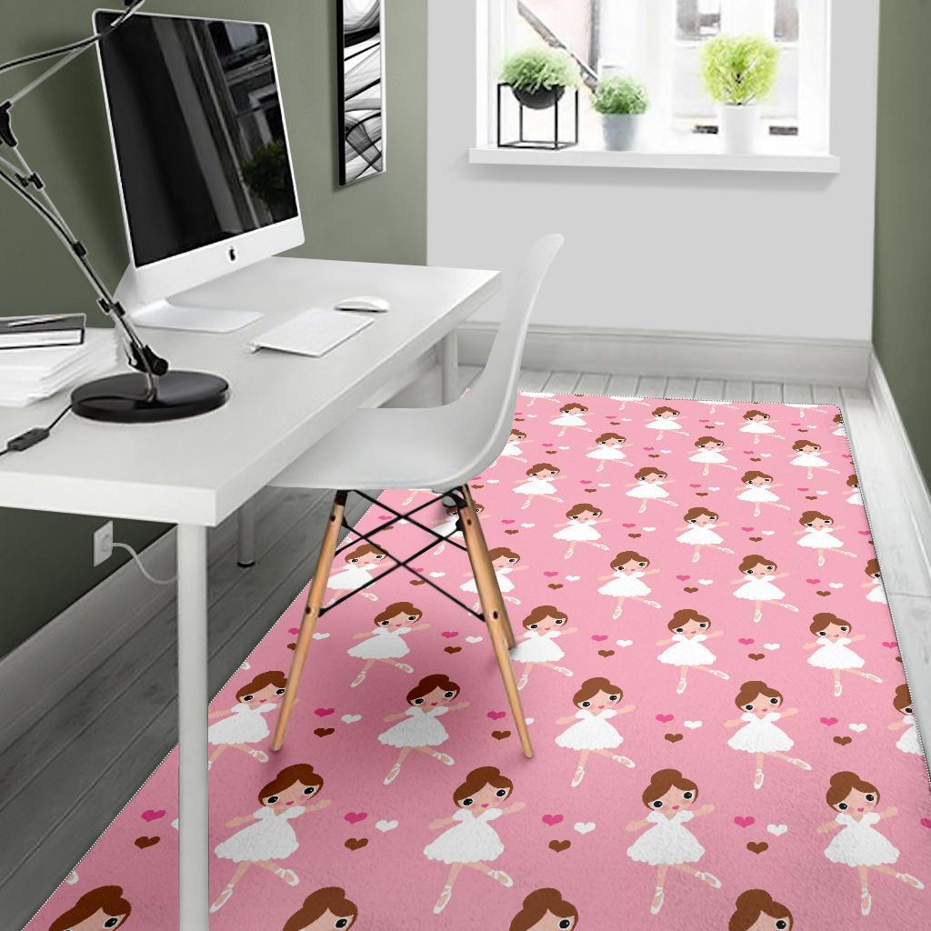 Girl Ballet Pattern Print Floor Mat-grizzshop