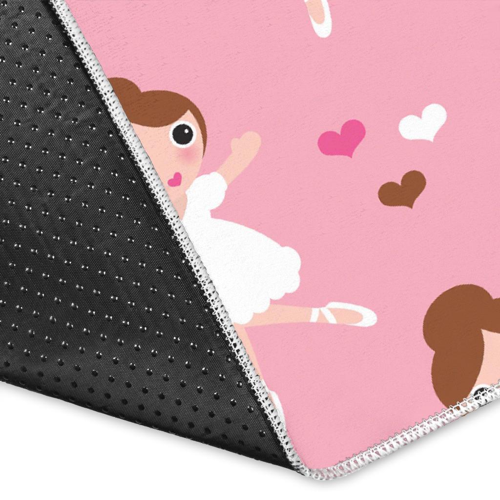 Girl Ballet Pattern Print Floor Mat-grizzshop