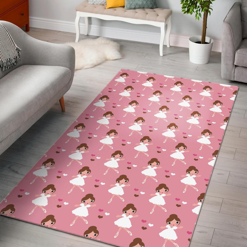 Girl Ballet Pattern Print Floor Mat-grizzshop