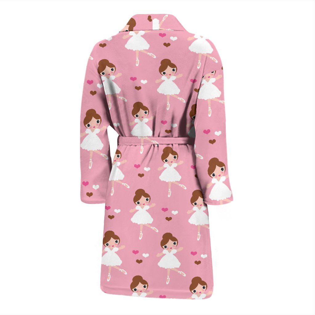 Girl Ballet Pattern Print Men Long Robe-grizzshop