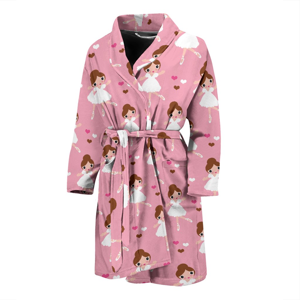 Girl Ballet Pattern Print Men Long Robe-grizzshop