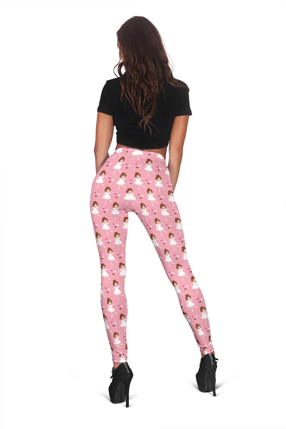 Girl Ballet Pattern Print Women Leggings-grizzshop