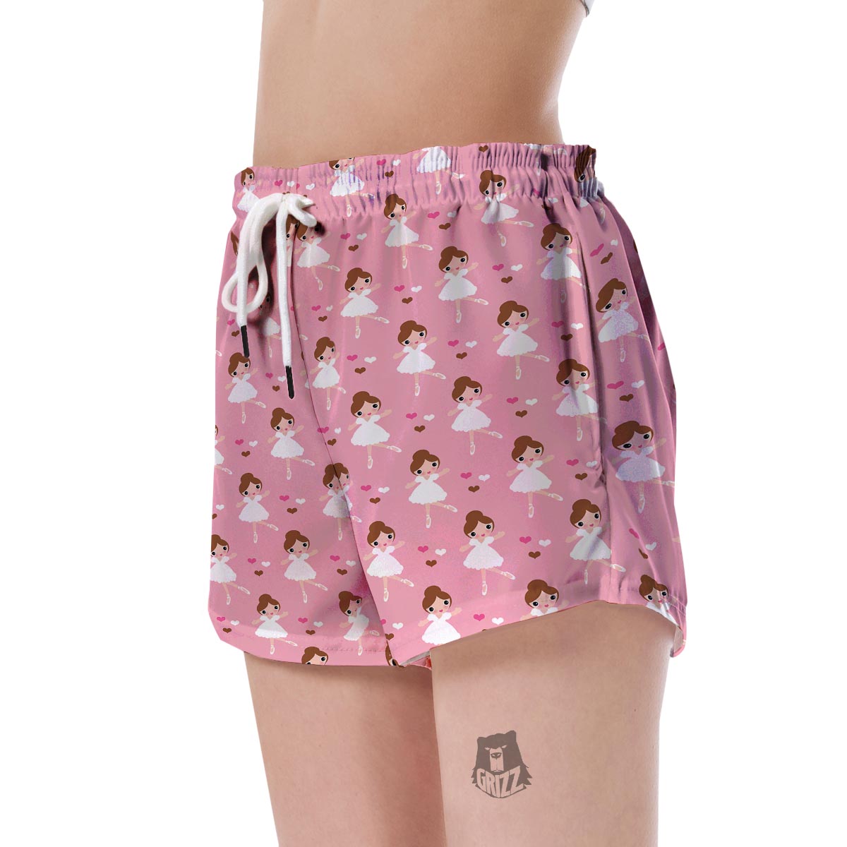 Girl Ballet Pattern Print Women's Shorts-grizzshop