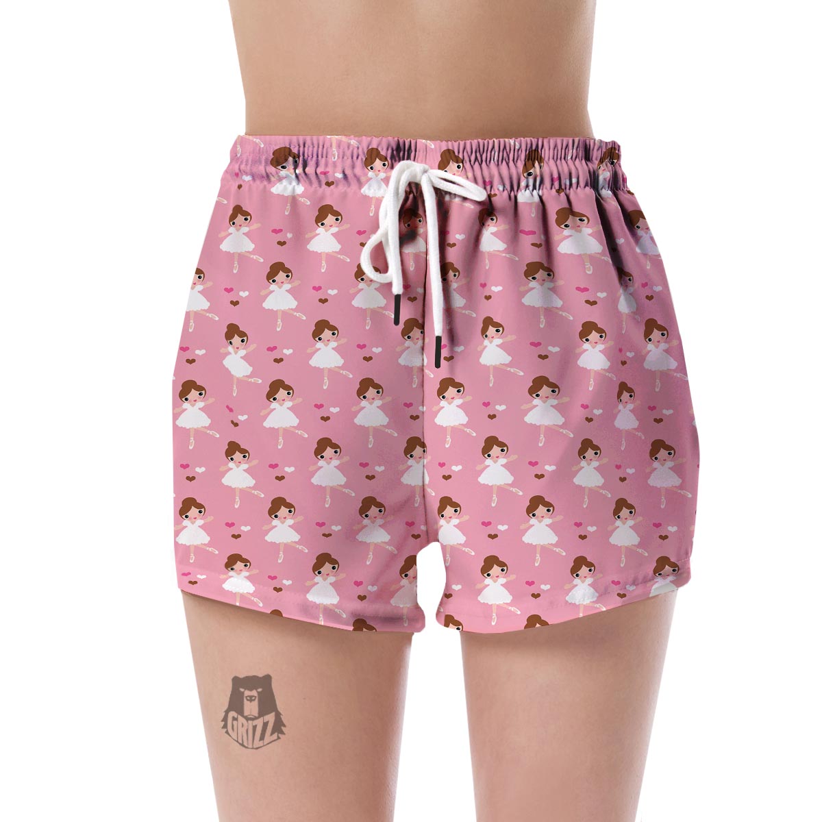 Girl Ballet Pattern Print Women's Shorts-grizzshop