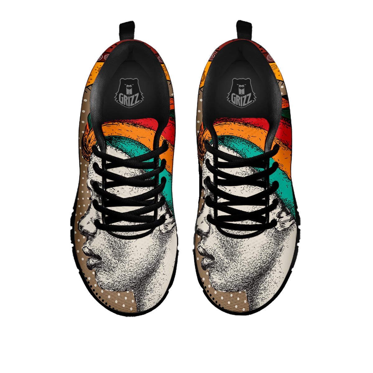 Girl Tribal African Print Black Sneaker-grizzshop