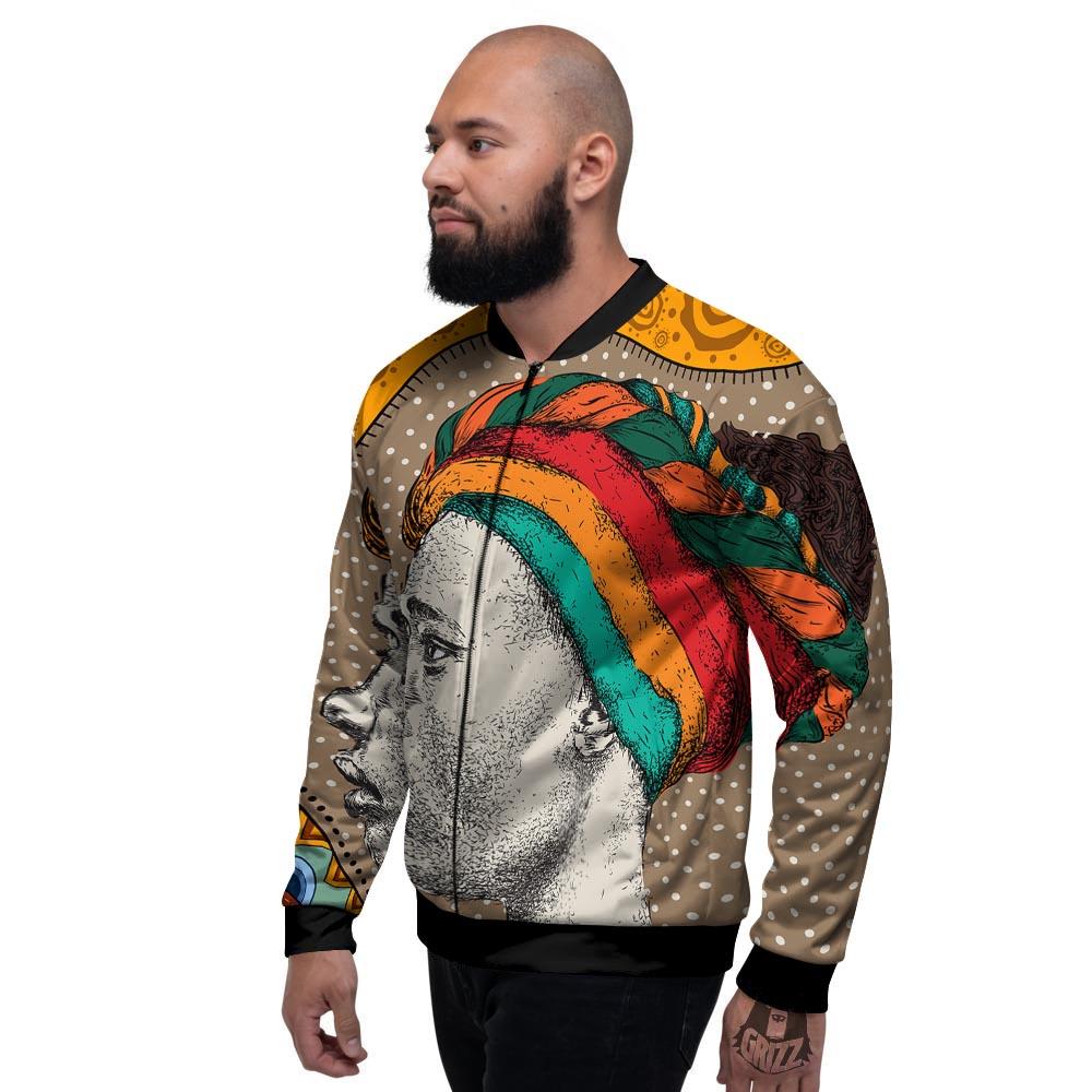 Girl Tribal African Print Men's Bomber Jacket-grizzshop