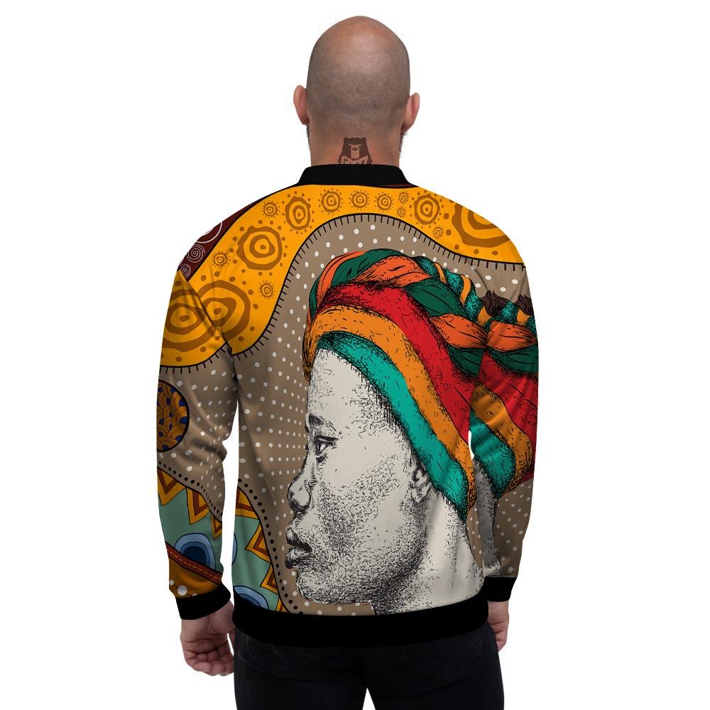 Girl Tribal African Print Men's Bomber Jacket-grizzshop