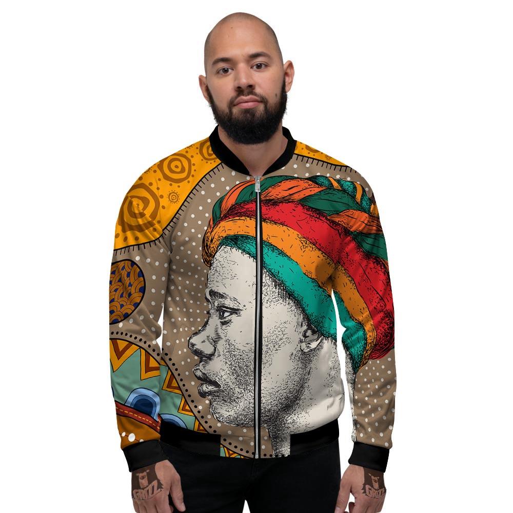 Girl Tribal African Print Men's Bomber Jacket-grizzshop