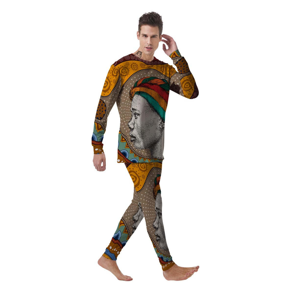 Girl Tribal African Print Men's Pajamas-grizzshop