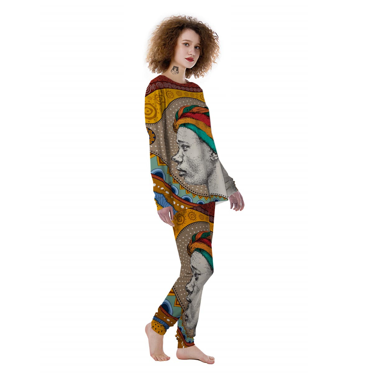 Girl Tribal African Print Women's Pajamas-grizzshop