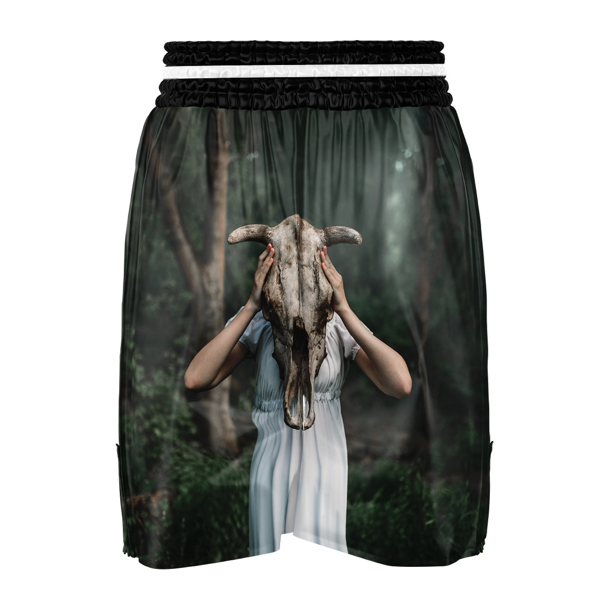 Girl With Animal Skull Print Boxing Shorts-grizzshop