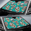 Girly Floral Rose Sugar Skull Skeleton Pattern Print Car Sun Shade-grizzshop