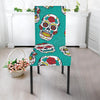 Girly Floral Rose Sugar Skull Skeleton Pattern Print Chair Cover-grizzshop