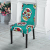 Girly Floral Rose Sugar Skull Skeleton Pattern Print Chair Cover-grizzshop