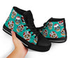 Girly Floral Rose Sugar Skull Skeleton Pattern Print Men Women's High Top Shoes-grizzshop