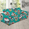 Girly Floral Rose Sugar Skull Skeleton Pattern Print Sofa Covers-grizzshop