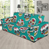 Girly Floral Rose Sugar Skull Skeleton Pattern Print Sofa Covers-grizzshop