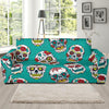 Girly Floral Rose Sugar Skull Skeleton Pattern Print Sofa Covers-grizzshop