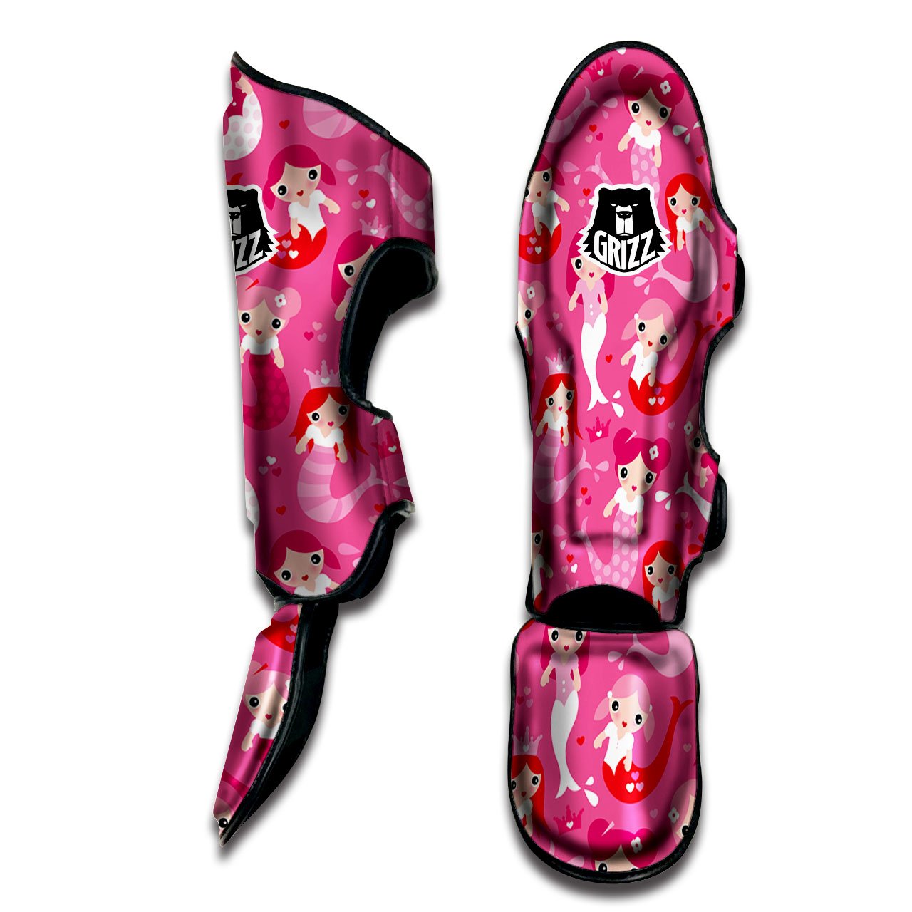 Girly Mermaid Pink Print Pattern Muay Thai Shin Guards-grizzshop