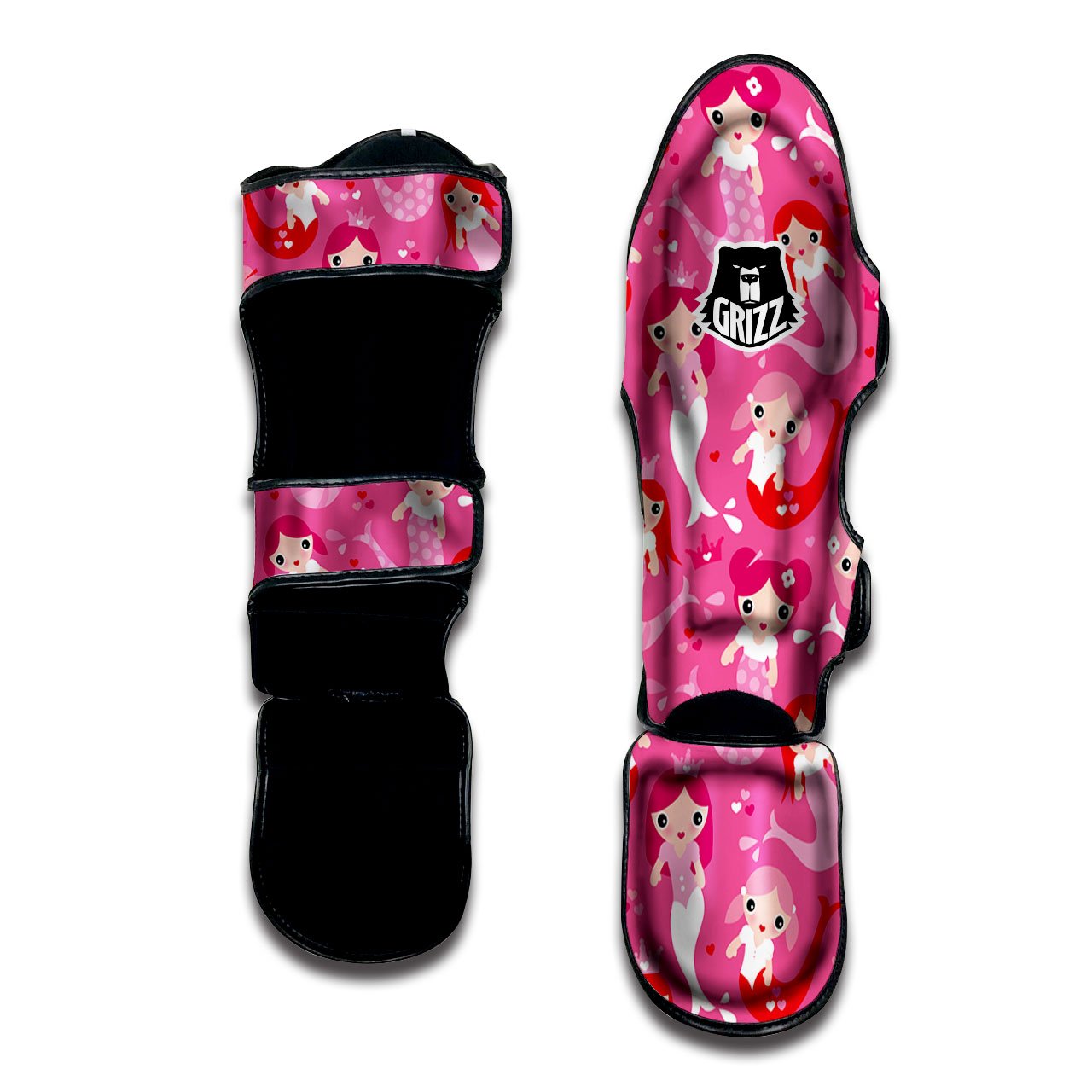 Girly Mermaid Pink Print Pattern Muay Thai Shin Guards-grizzshop