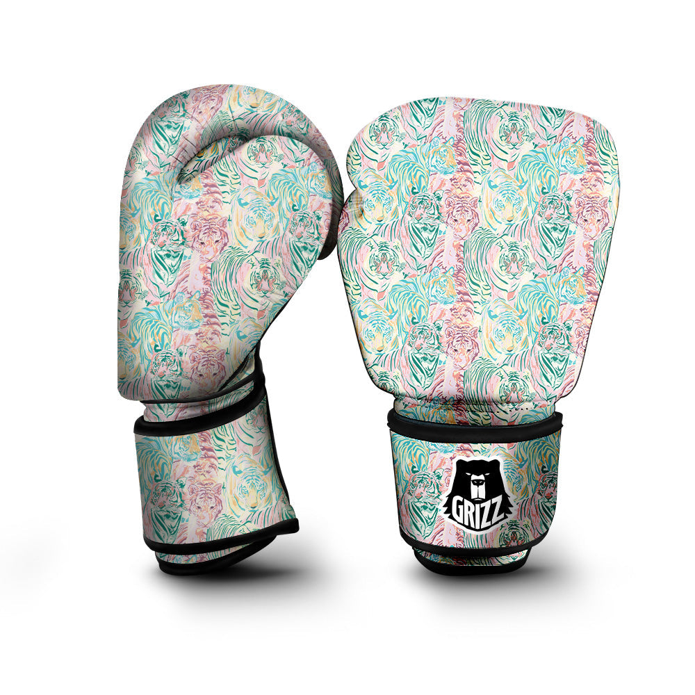 Girly Tigers Pastel Print Pattern Boxing Gloves-grizzshop