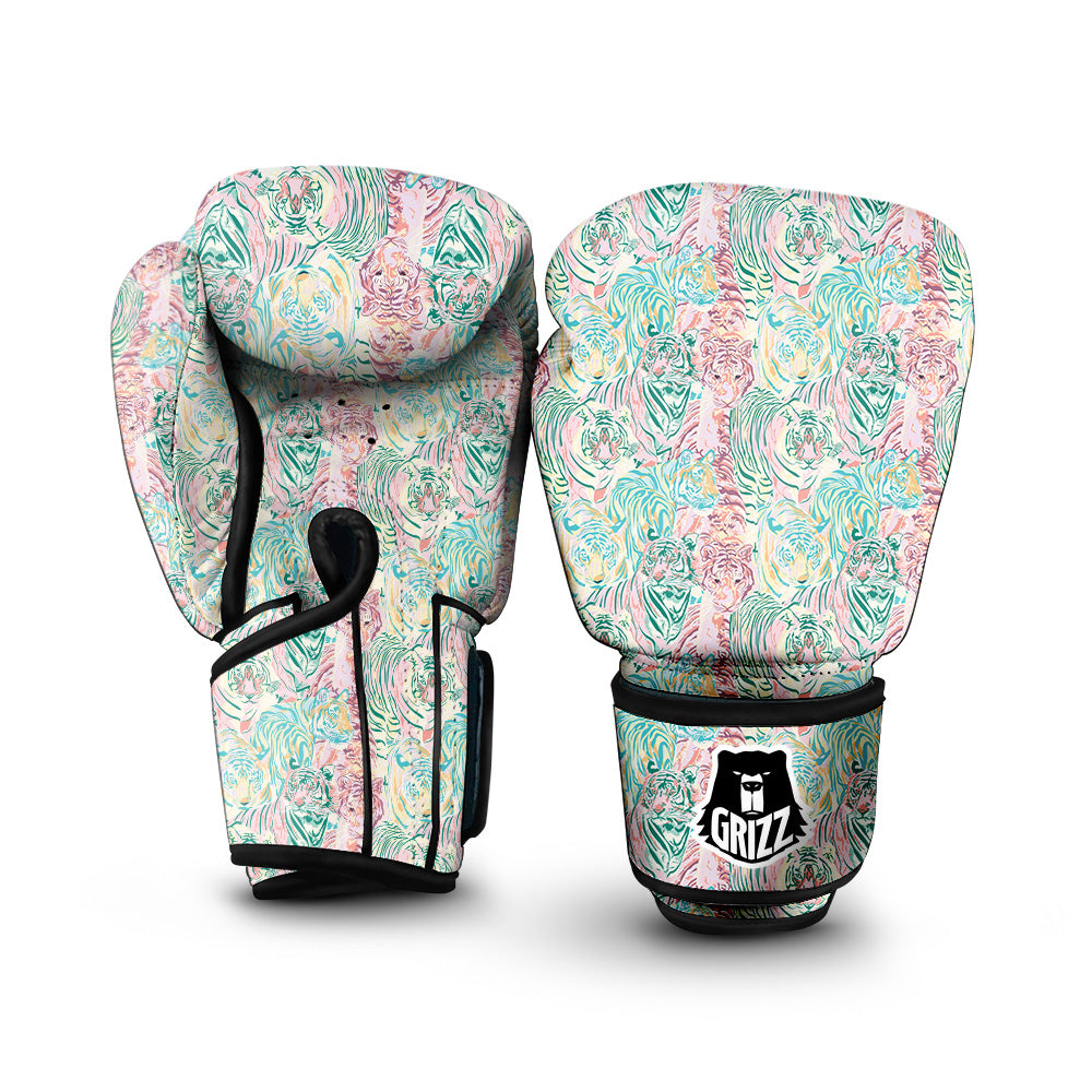 Girly Tigers Pastel Print Pattern Boxing Gloves-grizzshop