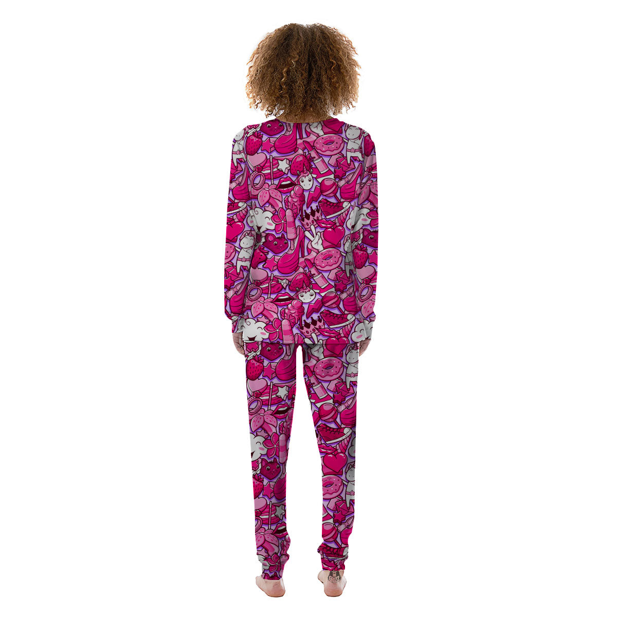 Girly Unicorn Purple Print Pattern Women's Pajamas-grizzshop