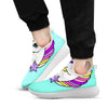 Girly Unicorn Teal Print White Athletic Shoes-grizzshop