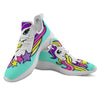 Girly Unicorn Teal Print White Athletic Shoes-grizzshop