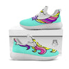 Girly Unicorn Teal Print White Athletic Shoes-grizzshop