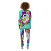 Girly Unicorn Teal Print Women's Pajamas-grizzshop