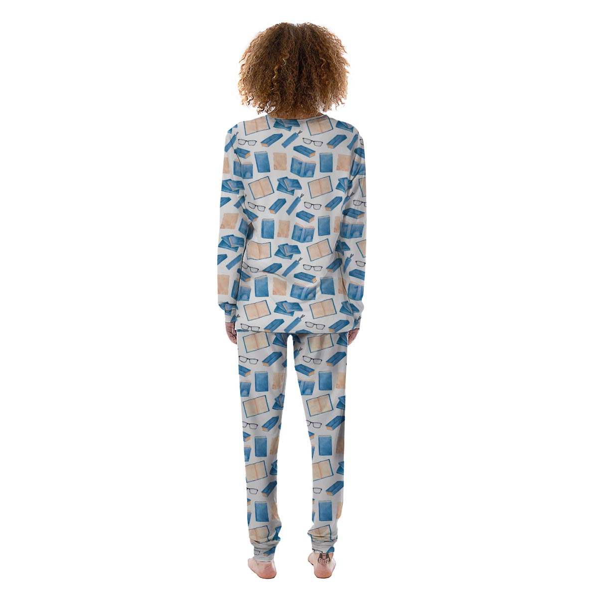 Glasses And Reading Books Print Pattern Women's Pajamas-grizzshop