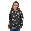 Glasses Of Wine And Bottles Print Pattern Women's Hoodie-grizzshop